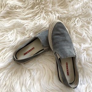 Prada suede slip on 37
